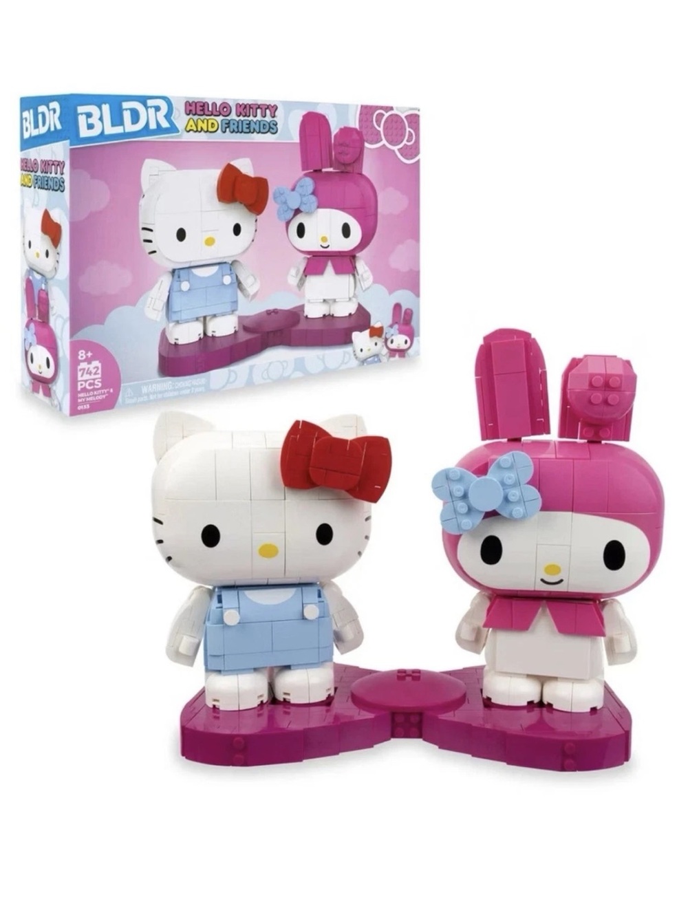 BLDR Hello Kitty & My Melody Buildable Character Blocks 742 Pieces NEW